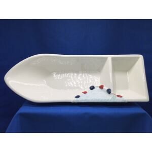 Ceramic Chip and Dip Boat Party Tray